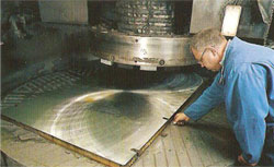 Man with steel plate Man with steel plate